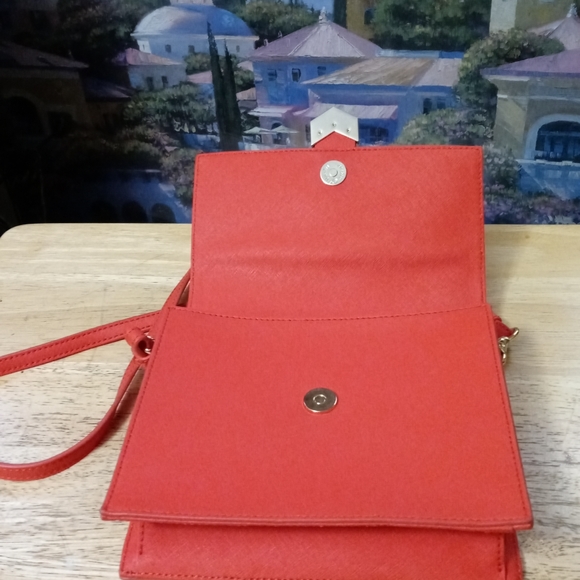 Badgley Mischka “Jane Saffiano”Red Crossbody,Designed In Italy.🇮🇹🍾🛍 - Picture 12 of 14